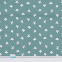 BINK Bedding Ledikantlaken Stars Olijf 100 x 150 cm - laken voor ledikant - lakentje - babylaken - sterren - groen - oudgroen