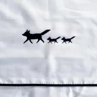 BINK Bedding ledikantlaken Vossen Zwart Wit 100 x 150 - laken voor ledikant - lakentje - babylaken