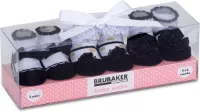 BRUBAKER 3 Paar Babysokken Meisjes 0-12 Maanden - Babyshower - Cadeau - Ruches Stippen Bloemen Strepen - Pasgeboren Cadeauset voor Baby