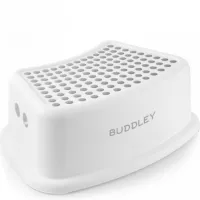 BUDDLEY Opstapje Kinderen (SET 2x) – Opstapkrukje Volwassenen en Kinderen - Krukje Badkamer - Kinder Opstapje - Keuken Opstapje - Plastic Krukje Badkamer - Kinder trapje - Badkamer krukje Wit - Opstap