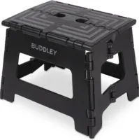 Opstapje Inklapbaar Zwart M - Inklapbaar Krukje - Opvouwbaar Krukje - Opstapkrukje – Caravan Opstapje – Opstapkruk - Keukentrapje - Opvouwbaar Krukje Camping - Opstapje volwassenen - Kind - Keukenkruk