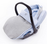 Baby Anne-Cy voetenzak met autostoelhoes jogging grijs blauw ster