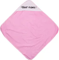 Baby Badcape met naamopdruk (Sparkle) Roze  | Omslagdoek | Babyhanddoek | Gepersonaliseerd Kraamcadaeau | Geboorte Meisje | Geboorte Jongen |