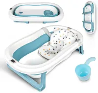 Baby Badje met Standaard - Inklapbaar Bad - Zitbad - Bath Bucket