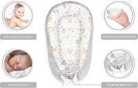 Baby Cocoon Bumper Reiswieg 100% katoen Anti-allergisch - babynestje \ Warm nest baby