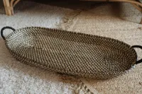 Baby - Grote Verschoonmand - Inclusief Dik Matras - Zeegras - Verschoonmand - Matras - Afneembare Verschoonhoes - Makkelijk Schoon Te Maken - Bamboe - Babykamer - Mozes mand - Kraamcadeau - Donkerbrui
