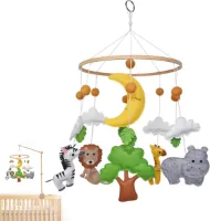 Baby Mobile Forest Animals Bed Bell Wind Game Felt Cot Changing Table Hanging Ornaments for Boys Girls