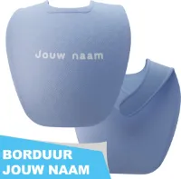 Baby Slabbertje met Naam Geborduurd – Persoonlijk Kraamcadeau – Dusty Blue – Voor Jongetje