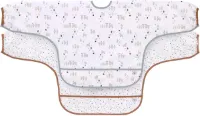 Baby Slabbetje Met Lange Mouwen 2 Stuks Om Te Binden Opvangbescherming Long Sleeve Bib Tiny Farmer Sheep