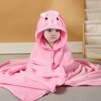 Baby badhanddoek met capuchon - 80 x 80 cm - Coral Fleece Baby badhanddoek - Leuke cartoon baby badhanddoek met capuchon - Geschikt voor baby