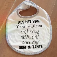 Baby slabbetje cadeau tekst oom en tante zwangerschap bekendmaking aankondiging voor de liefste aanstaande geboorte gaat worden jullie worden zwangerschapsaankondiging