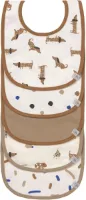 Baby slabbetjesset Waterdichte katoenen klittenbandsluiting Little Mateys koningsblauw - 5 stuks