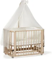BabyRace - Co sleeper ledikant naturel - Inclusief matras & bekleding