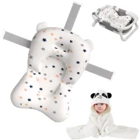 Babybadzitje met capuchon en badkussenmatten voor pasgeborenen - Badaccessoires voor jongens en meisjes