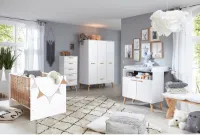 Babybed - Kinderbedje - Babyslaper - Peuterledikant - Kindermeubel - Kinderrustplaats - Wit - 144 x 83 x 78 cm
