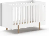Babybed Nynke Wit - MDF Massief grenen - Hoogte 0 cm