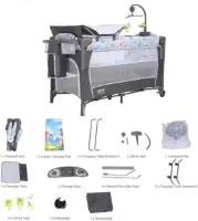 Babybedje - Baby Bassinet - Opvouwbaar Baby Bassinet - Babybed - Draagbaar Bassinet voor Baby - Gemakkelijk Opvouwbaar - Dubbellaags - Met Opbergmandje en Wielen