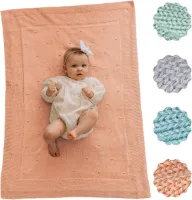 Babydeken, katoen (bio), meisjes + jongen (75 x 100 cm), GOTS + Oeko-Tex: vrij van schadelijke stoffen en veilig, babydeken voor pasgeborenen, eerste uitrusting voor zomer en winter