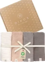 Babydoeken set van 4 - 100% biologisch katoen | Gecrêpt muslin spuugdoeken voor jongens en meisjes