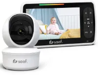 Saaf Babyfoon - Incl. Camera en Monitor - Bestuurbaar/kantelbaar - Praatfunctie - 5" Scherm