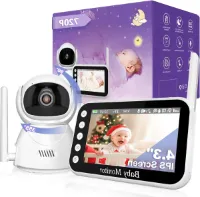Babyfoon met camera 1500 mAh Intelligente Babycamera 71 cm (28 inch) Lcd-Display VOX Zoom out Nachtzicht Temperatuurbewaking Wekker Bidirectionele Communicatie