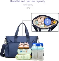 Babyluiertas, klein, voor onderweg en op reis, luiertas, boodschapper, messenger met isolatietas en bevestigingshaken