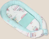 Babynest Eliz Baby Dubbelzijdig 4-delig Soft Mint Air Balloon Babynestje Kraamcadeau