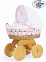 Babynest met versteviging - Harten opknoping oranje stroken