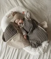 Babynest soft teddy - met naam - gepersonaliseerd - beige - kraamcadeau