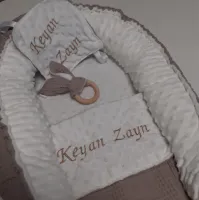 Babynestje en fleecedeken Taupe off white - Comfort en warmte