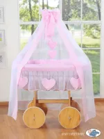 Babynestje met stijfsel- Basic witte stippen op roze