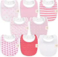 Babyslabbetjes voor jongens en meisjes, verpakking van 8 bio-katoenen slabbetjes voor tandjes - slabbetjes voor baby