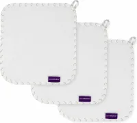 Bamboe baby monddoekjes | wasdoekjes | 25x25cm | set van 3 | Wit | ClevaMama