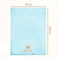 Be Mammy Babydeken - Dekbed - Kinderdeken - Wiegdeken - Dekentje Baby - 76 x 102 cm - Poeder blauw - jongen - BE-BE20-168-BBL