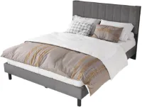 Bedframe – Bed – Bedden – Tweepersoonsbed – Boxspring – Linnen Hoofdeinde – Met Opbergruimte – 140x200 cm – Metaal