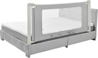 Bedhek, in hoogte verstelbaar bedhek, kinderbedhek met dubbel veiligheidsslot, doorzichtig met netweefsel, valbescherming, voor kinderbedden en ouderbedden (180 cm)