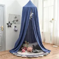 Baldakijn, bedhemel voor kinderen, babybed, bedgordijn, hangend rond, prinses, insectennet, muggennet voor kinderkamer en speelkamer, decoratie (blauw)