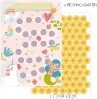 Beloningskaart met stickers - Fantasie (10 st.) / zindelijkheidstraining - beloningssysteem - stickerkaart
