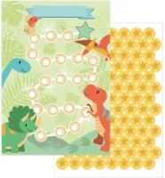 Beloningssysteem - 10 Reward Boards for Kids - Motief Dino - Beloningsbord voor kinderen + Stickers