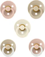 Bibs fopspenen 0-6 maand set 5 stuks Blush,Vanilla,Ivory, Blush Glow, en Vanilla Glow maat 1