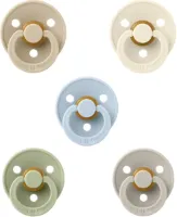 Bibs fopspenen 6-18 maand set 5 stuks Ivory,Vanilla,Sand,Sage en Baby Blue maat 2