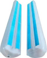 Opblaasbare bedrand - Bedbumper - Baby/Kind - Bedomrander veilig - Bedrandbeschermer - Bedhekje - Blauw/wit
