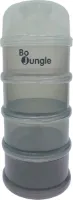 Bo Jungle - Melkpoeder Doseerdoosjes - Melkpoederverdeler - 4 compartimenten - Bewaarbakjes Babyvoeding - Poedertoren Dispenser- Kraamcadeau - Dose Shady Grey