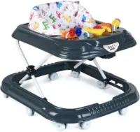 Bogi baby walker - Luxe loopstoel - Verstelbaar in 3 standen - Zitje extra hoog extra veilig - Met 3 speelfuncties - 10 wielen - Zwart