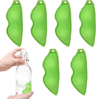 Bonenvormige flessenreinigingsspons - 6 stuks - Keuken flessenreiniger - Servies reinigen - Kleine mond groen .