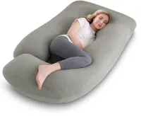 Boraboi® Ergonomisch J-vormig zwangerschapskussen voor volledige lichaamsondersteuning en comfort tijdens de zwangerschap