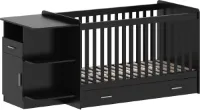 Born Lucky ® Meegroei Ledikant / Combi Ledikant Sydney Verstelbare bodem / Met Lade Zwart
