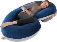 Bovista Zwangerschapskussen - Zijslaapkussen - Lichaamskussen - Pregnancy Pillow - Maternity Pillow - Zwangerschapskussen XXL - Blauw