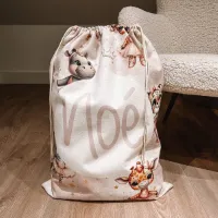 Box Opberger Tas aantrek touw- Ballerina-Speelgoed opbergzak met koord en naam-voor speelgoed luiers babydoekjes of kleertjes-Origineel cadeau gepersonaliseerd Baby of Peuter