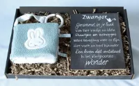Brievenbus cadeau Nijntje green, buggyboekje, tekstbord zwangerschap, nijntje tiamo knit green, cadeau baby